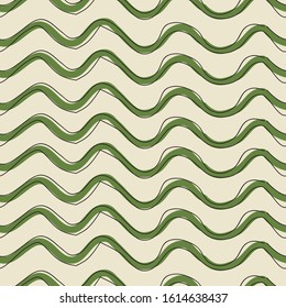Seamless Abstract Wave Pattern with vintage color, Cute trendy design for fabric or wallpaper, vector