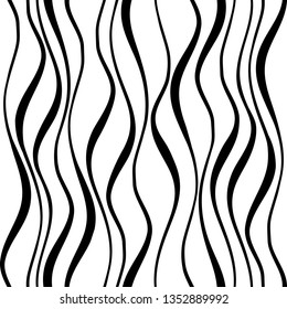 Seamless Abstract Wave Pattern Wavy stripes background. Waves, curve lines ripple texture. Card background pattern vector. Curved stripes wavy ribbons vector. Wave ripple line art. Vector seamless pat