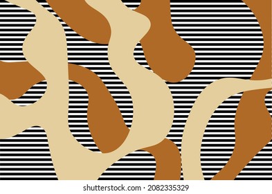 Seamless abstract wave with striped pattern.Vector Illustration.