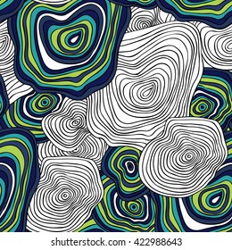 Seamless abstract waves background. Vector abstract hand-drawn waves texture. background with circular lines, Surface, fabric, textile design