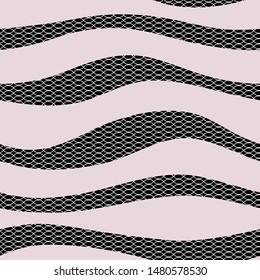 Seamless abstract waves on a lace grid