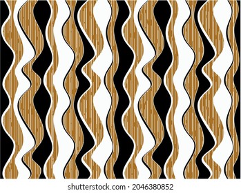Seamless abstract wavy line on black.Vector Illustration.