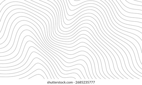 Seamless abstract wavy line pattern. Minimal geometric background with optical illusion for modern design