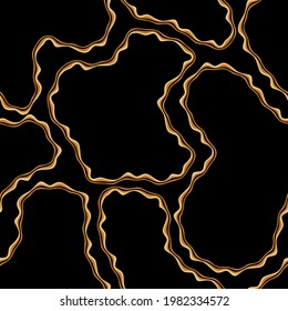 Seamless abstract wavy lines pattern on a black background. EPS10 Illustration.