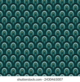 seamless abstract wavy pattern fan pattern abstract texture for fabric home wear carpets background surface design packaging vector illustration
