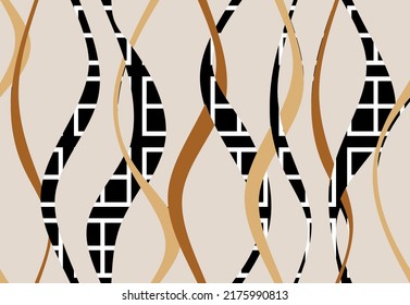 Seamless abstract wavy pattern. Vector Illustration.