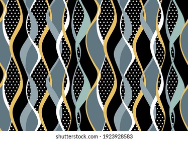 Seamless abstract wavy striped with colorful pattern. EPS10 Illustration.