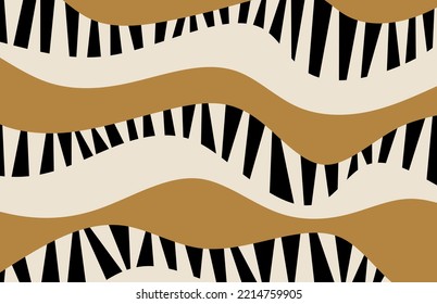 Seamless abstract wavy with striped pattern. Vector Illustration.