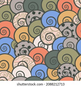 Seamless abstract wavy striped with retro pattern. EPS10 Illustration.