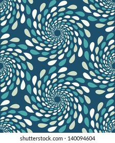 Seamless abstract whirlpool pattern in blue colors. Vector illustration