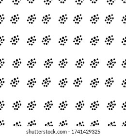 Seamless abstract white and black vector repeating pattern with dots.