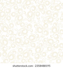 Seamless abstract white and  gold  background. Pattern with wavy stripes. Vector doodle patterns.