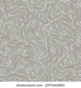 Seamless abstract white and  grey  background.Pattern with wavy stripes. Vector doodle patterns.