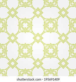 Seamless abstract white pattern with green lines. Vector illustration