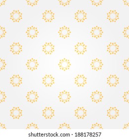 Seamless abstract white pattern with yellow design elements. Vector illustration