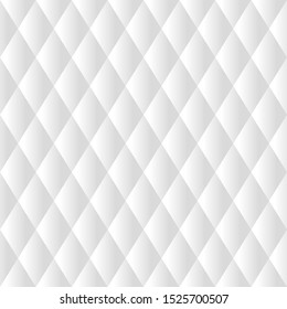 Seamless abstract white rhombus pattern. Neutral geometric gradient ornament. White and gray colors of a modern stylish background for wallpaper, posters, wrapping paper, textile. Vector illustration
