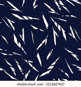 seamless abstract white vector pattern on navy background