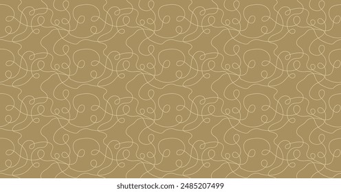 Seamless abstract winding lines. Hand drawn minimalist design