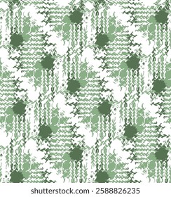 Seamless abstract winter green brush Effect Textured Background patterns. simple 3 colours uesd geometrical pattern for Textile and fabric design
