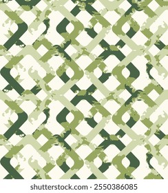 Seamless Abstract winter green theme geometric ornamental square pattern background texture design.
