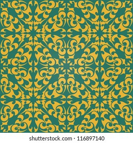 Seamless abstract yellow and green pattern with gradient. Vector illustration