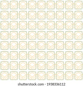 Seamless abstract yellow wave pattern japanese tradition style. Fabric texture retro decorative wallpaper. Chinese traditional oriental ornament background, yellow clouds pattern seamless illustration