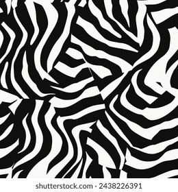 Seamless abstract zebra animal print pattern vector illustration