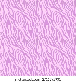 Seamless abstract zebra pattern with flowing organic lines in purple tones, modern animal print background for fashion and textiles