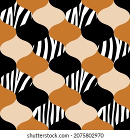 Seamless Abstract with Zebra skin Pattern. Vector design for fashion prints and backgrounds.