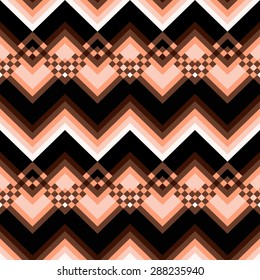 Seamless abstract zig zag brown pattern