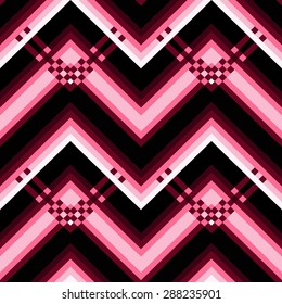 Seamless abstract zig zag pink pattern