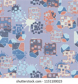 Seamless abstraction against a background of mutually perpendicular small ovals.
