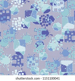 Seamless abstraction against a background of mutually perpendicular small ovals.