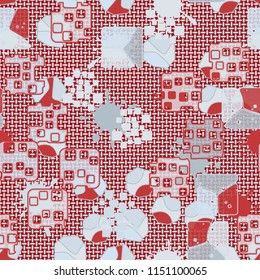 Seamless abstraction against a background of mutually perpendicular small ovals.