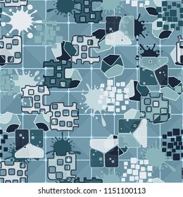 Seamless abstraction against a background of rounded squares consisting of mutually perpendicular diagonal lines.