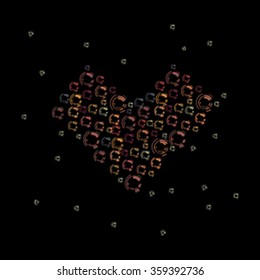 seamless abstraction bubbles, vector heart, valentines day background
