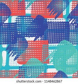 Seamless abstraction. A colored mishmash on the grating background.
