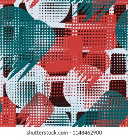 Seamless abstraction. A colored mishmash on the grating background.