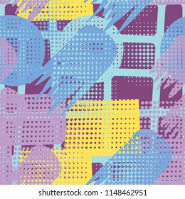 Seamless abstraction. A colored mishmash on the grating background.