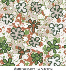 Seamless abstraction from convex blots drawn by hand, with a colorful background.