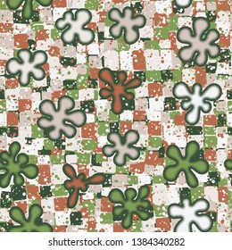 Seamless abstraction from convex blots drawn by hand, with a colorful background.