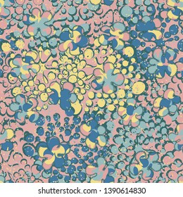 Seamless abstraction from motley blots hand-drawn, with colorful background.