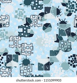 Seamless abstraction on the background of five-pointed stars of different sizes.