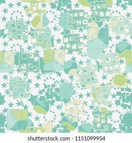 Seamless abstraction on the background of five-pointed stars of different sizes.