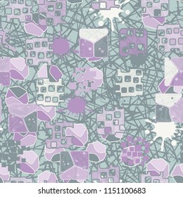 Seamless abstraction on the background of a pattern of chaotic lines.