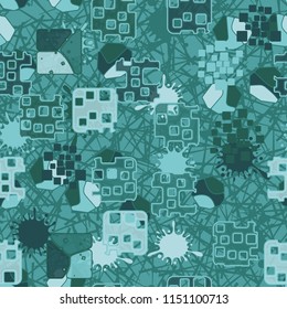 Seamless abstraction on the background of a pattern of chaotic lines.