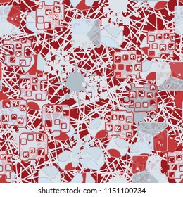 Seamless abstraction on the background of a pattern of chaotic lines.