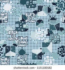 Seamless abstraction on the background of rows consisting of small squares.