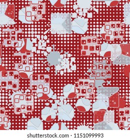 Seamless abstraction on the background of small circles of different sizes arranged in rows.