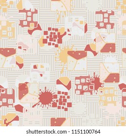 Seamless abstraction on the background of squares consisting of mutually perpendicular lines.